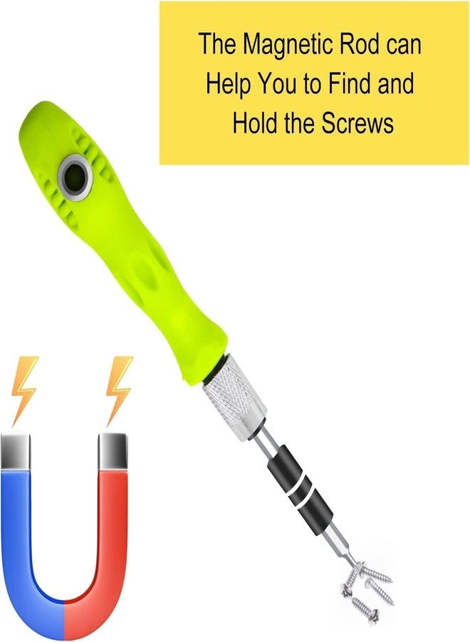ROKTRY 32 in 1 Mini Screwdriver Tool Set Kit with Magnetic Flexible Extension Rod, Precision Bits screw driver, computer, mobile repairing tool kit, watch repairing, laptop screwdriver set, Multicolor - Image 4